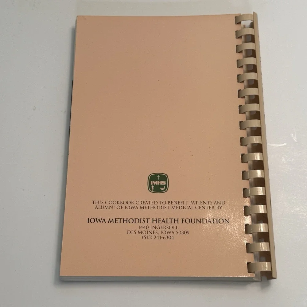 Iowa Methodist Banquet Des Moines Iowa Cookbook Spiral Bound Recipes Vintage